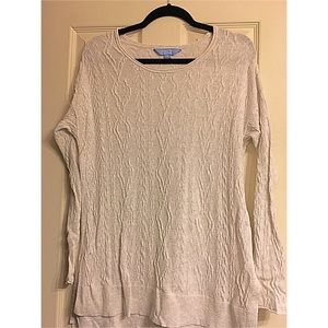 Vera Wang Tissue Cable Knit Stretch Sweater